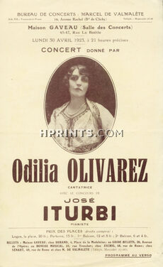 Odilia Olivarez (Cantatrice) & José Iturbi (Pianiste) 1923