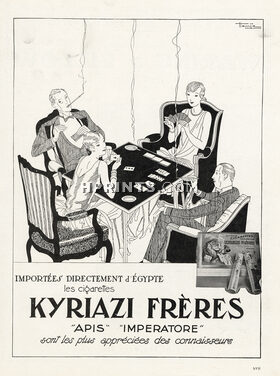 Kyriazi Frères 1928 Cigarettes Holder Apis, Imperatore, Hemjic