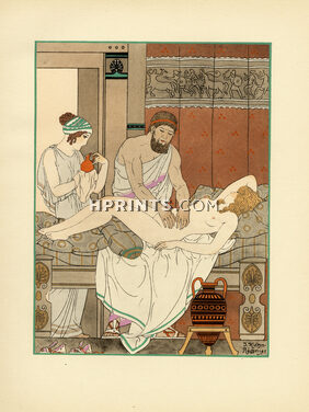 Joseph Kuhn-Régnier 1932 Hippocrate II, Pochoir n°5, Malaxée fortement avec les mains... Massage