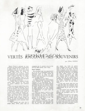 Vertès raconte ses souvenirs, 1952 - Marcel Vertès "Amandes vertes" Memories, Text by Gilbert Ganne, 4 pages