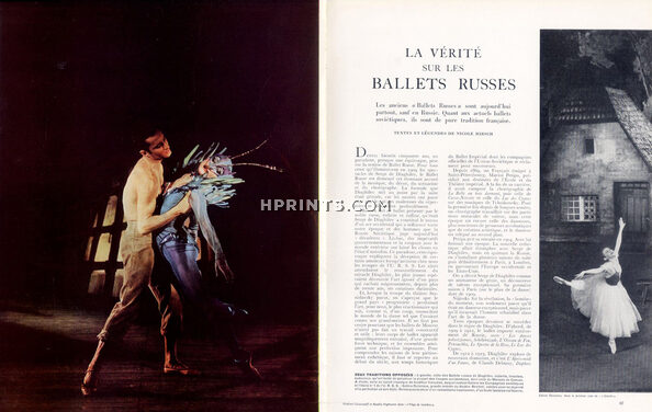 La Vérité sur les Ballets Russes, 1957 - Vladimir Skouratoff, Rosella Hightower, Galina Oulanova, Anna Pavlova, Nijinsky, Lifar, Olga Spessivtseva, Tamara Toumanova, Text by Nicole Hirsch, 8 pages