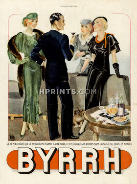 Byrrh 1934 Elegantes Parisiennes Georges Léonnec