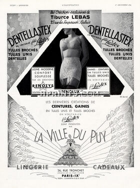 A La Ville Du Puy (Girdles) 1934 Dentellastex, Lastex, Tiburce Lebas, Photo Saad
