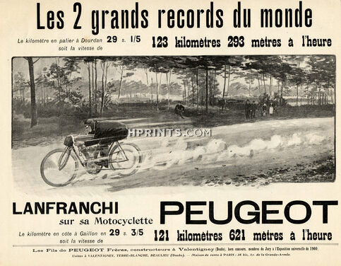 Peugeot (Motorcycles) 1904 Lanfranchi, Speed record