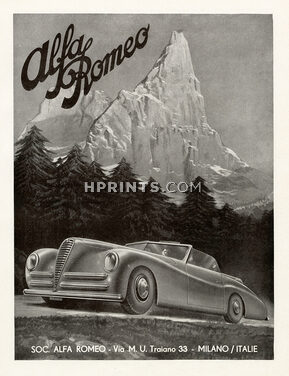 Alfa-Romeo 1947 Mountains, Poster Art