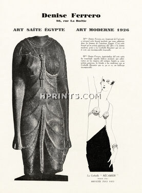 Denise Ferrero 1926 Art Saïte Egypt, La Corbeille "Récamier", Brassiere, Dartey