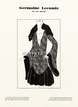 Germaine Lecomte 1926 Manteau de lamé or garni de renard noir, Dartey