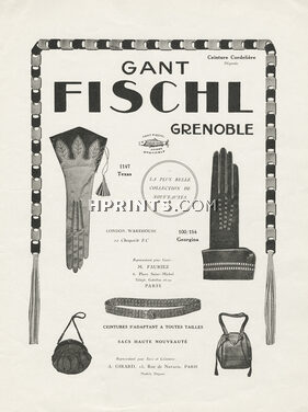 Fischl (Gloves) 1923 Fashion Goods, Belt, Handbag