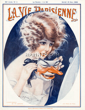 Maurice Millière 1922 Impertinence de Mi-Carême, Carnival Mask, La Vie Parisienne Cover