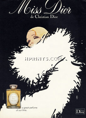 Christian Dior (Perfumes) 1976 René Gruau, Miss Dior