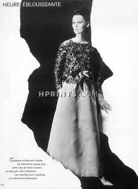 Yves Saint-Laurent (Couture) 1964 Photo Philippe Pottier, Abraham, Evening Gown