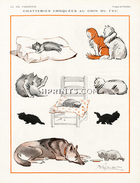René Préjelan 1924 Dog & Cats