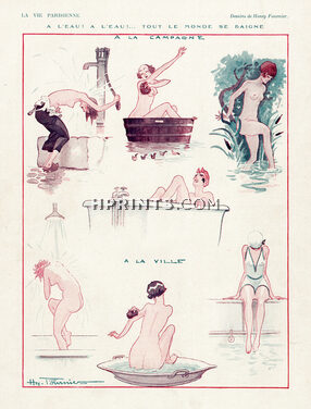 Henry Fournier 1924 Tout Le Monde Se Baigne, Bathing Beauty