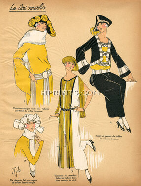 1922 Les Idées Nouvelles de la Mode - Très Parisien, Dresses, Boléro, Ribbon