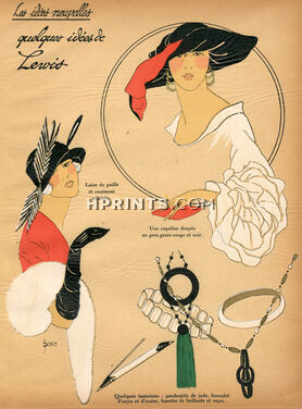1922 Les Idées Nouvelles de la Mode - Très Parisien, Jewels (jade, onyx ivoire) Lewis, J. Dory