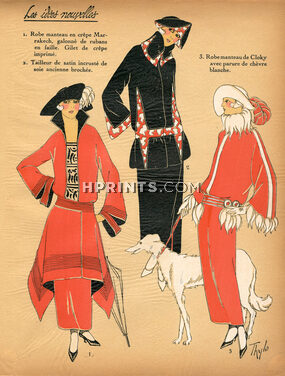 1922 Les Idées Nouvelles de la Mode - Très Parisien, Winter Dresses, Sighthound, Thylo