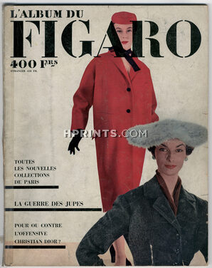 L'Album du Figaro 1953 N°43, Ducharne (coats), Christian Dior (hat), Photo Gene Fenn, 108 pages