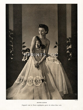 Jeanne Lanvin 1947 Evening Gown Flowers, Photo Pottier