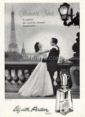 Elizabeth Arden (Perfumes) 1958 Mémoire Chérie, Eiffel Tower