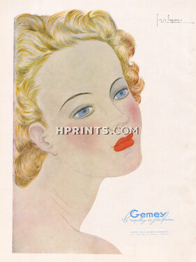 Gemey (Cosmetics) 1942 Lipstick, Georges Lepape