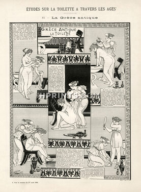 "Etude sur la toilette à travers les ages" 1896 La Grèce Antique, A. Vignola
