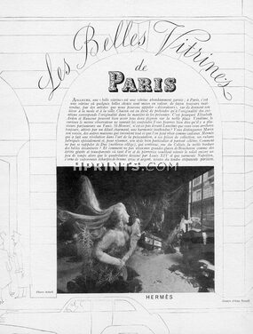 Les Belles Vitrines de Paris, 1946 - Shop Window Hermès, Elizabeth Arden, Raucour, Lancôme, Boucheron, 4 pages
