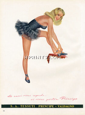 Tessuti Principe (Fabric) 1949 Nardini, Pin-up
