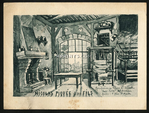 Nicolas Piquée & Fils (Velvet Fabric) 1920s Manufacture de Velours d'Utrecht