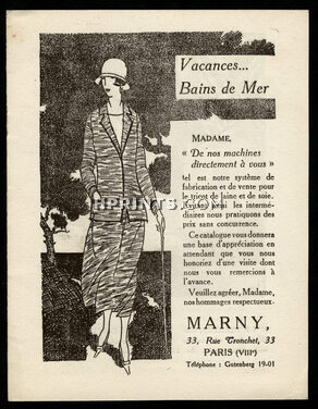 Marny 1924 Catalog Sportswear, Maurice Leroy, 33 rue Tronchet