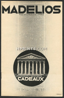 Madelios 1931 Reinoso, Catalogue, Place de La Madeleine, 16 pages