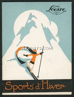 Au Louvre 1930s Catalogue, Winter Sports Fashion, Shoes, Skiing, 12 pages