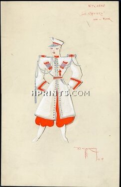 Michel Gyarmathy 1937 Folies Bergère, Original Costume Design, Nitchevo, Cossack