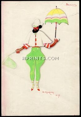 Michel Gyarmathy 1936, Folies Bergère, Original Costume Design, Negus, Dandy