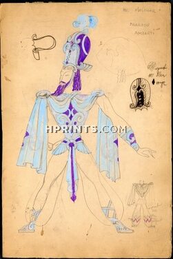 Michel Gyarmathy 1930s, Folies Bergère, Original Costume Design, Putophar, Pharaon