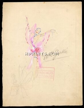 Jenny Carré 1930s, Original costume design, Mlle Jackie, Pascaud stamp