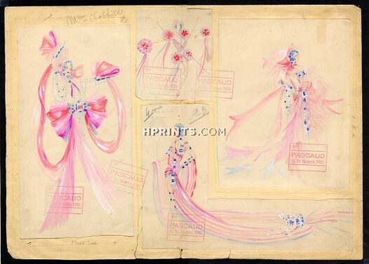 Jenny Carré 1930s, Original costume design, Mona Lee, Chorus Girls, wardrobe master Pascaud