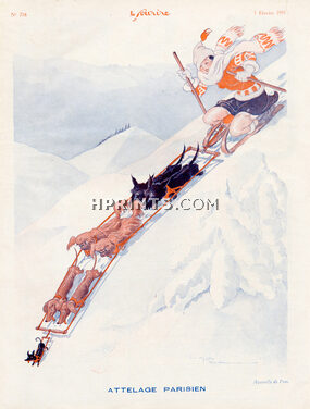 Pem 1931 "Attelage Parisien", Pekingese Dog, Sledge