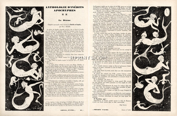 La Déesse - Sirènes d'Avril ou Poissons d'Avril, 1930 - Vald'Es Mermaids, Texte par Paul Adam