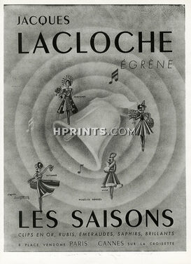 Jacques Lacloche 1945 Gold Clips Saisons, Spring, Summer, Autumn, Winter