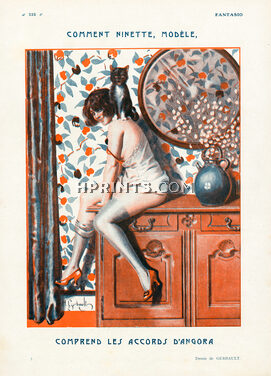 Gerbault 1923 Ninette Modèle, Stockings, Cat