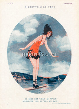 Nichette a le trac, 1924 - Maurice Milliere Bathing Beauty, Swimwear