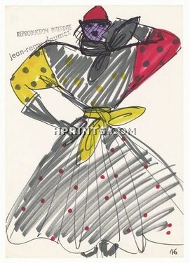 Jean Remy Daumas 1980s, Original Fashion Drawing