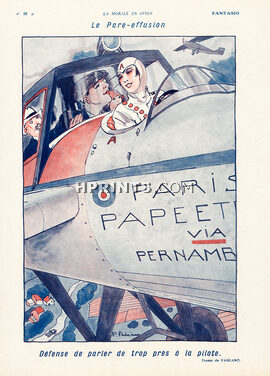 Fabiano 1928 Airplane Female Pilot Paris-Papeete