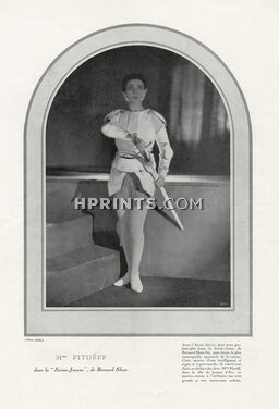 Mrs Pitoëff 1925 "Sainte-Jeanne" Jeanne D'arc, Bernard Shaw, Photo James E. Abbe