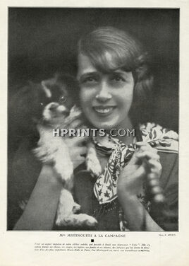 Mistinguett 1927 Portrait, Pekingese Dog, Photo P. Apers