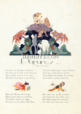 Parures ..., 1922 - George Barbier & Léon Bénigni "Parures" par Abel Bonnard, Text by Abel Bonnard