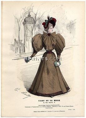 L'Art et la Mode 1894 N°43 Levilly, colored fashion lithograph