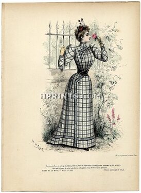 L'Art et la Mode 1892 N°21 Complete magazine with colored fashion engraving by Marie de Solar, Coëssin de la Fosse, 16 pages