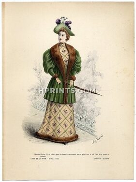 L'Art et la Mode 1892 N°44 Complete magazine with colored fashion engraving by Jules Hanriot, Marthe Brandes, 16 pages
