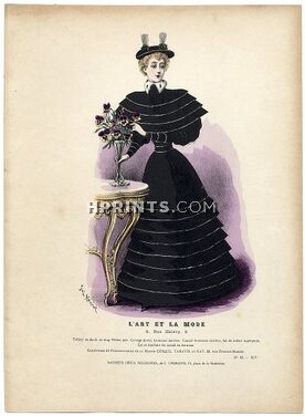L'Art et la Mode 1893 N°43 Complete magazine with colored fashion engraving by Jules Hanriot, Caroline Salla (Soprano), 16 pages